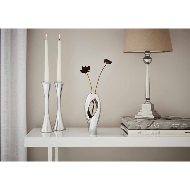 Silver Twist Bud Shaped Metal Table Vase