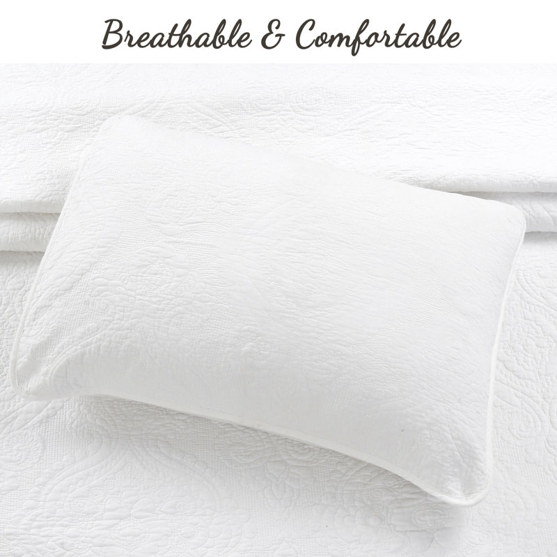 White Microfiber Twin Reversible Daybed Quilt Set