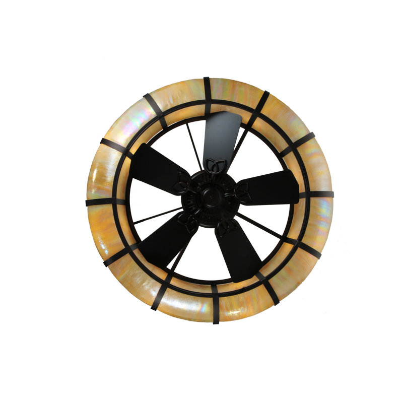 Meyda Mahogany Bronze 8-Light Drum Chandelier with Fan