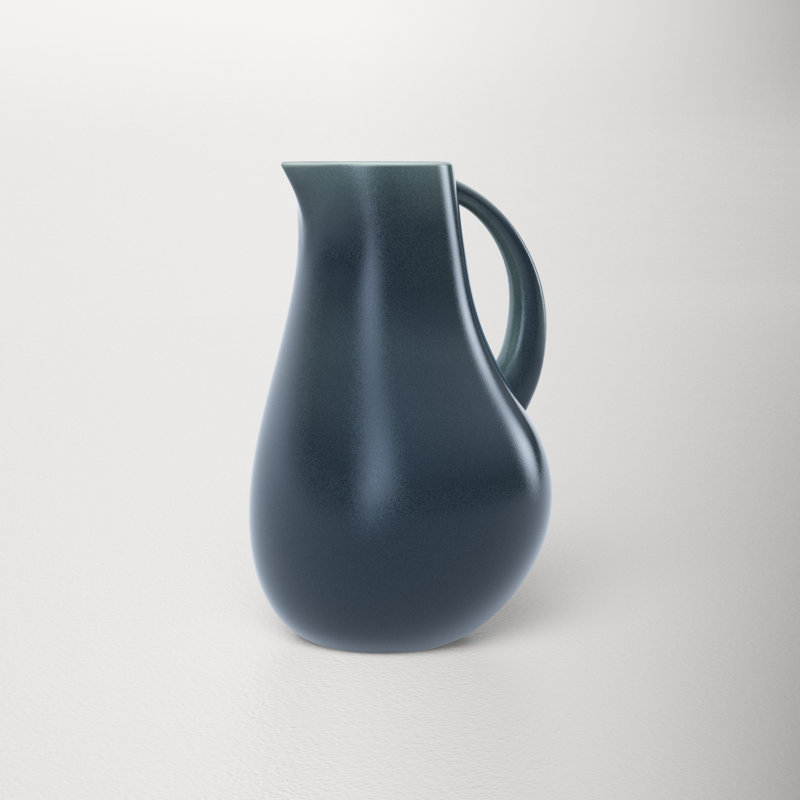 Adriatic Blue 72oz Stoneware Pitcher with Tapered Handle
