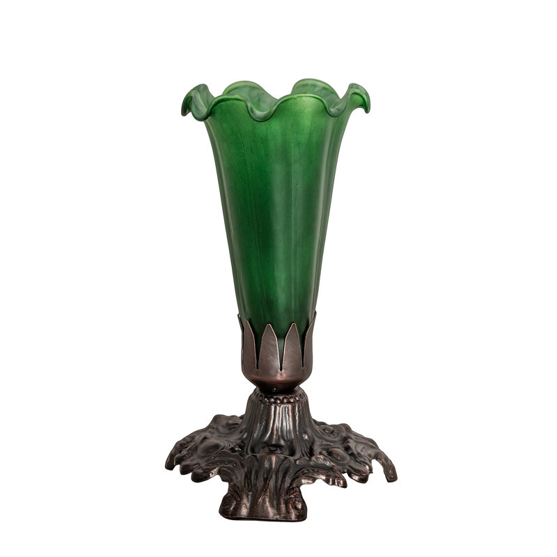 Tiffany Pond Lily 7" Victorian Mini Table Lamp in Mahogany Bronze