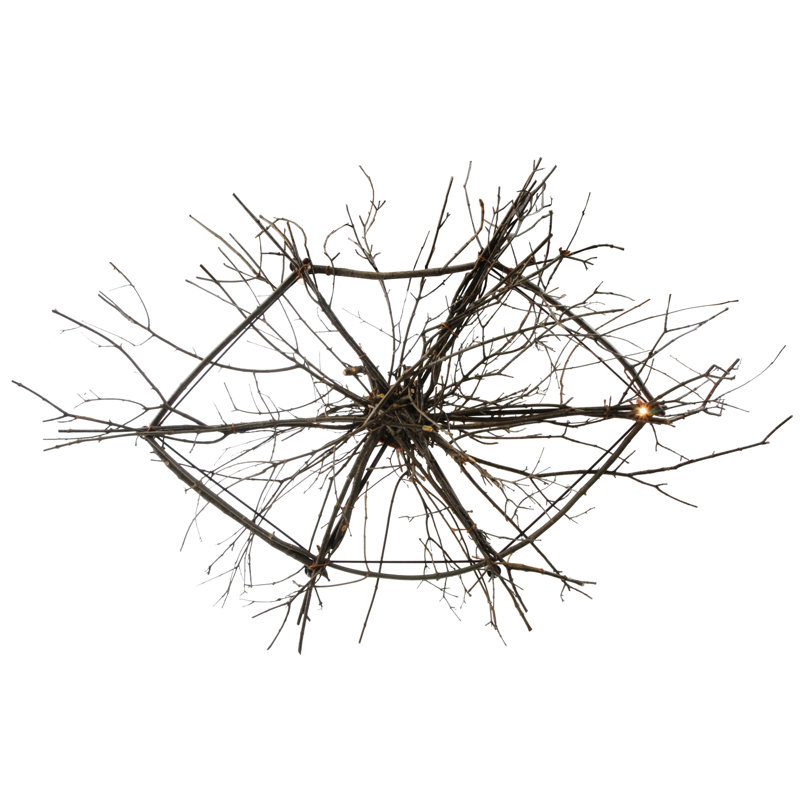 Rustic Bronze 6-Light Twig Candle Chandelier