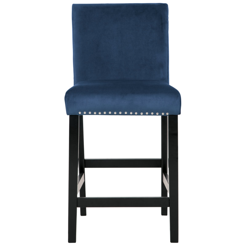Contemporary Black and Blue Marble Counter Height Dining Set