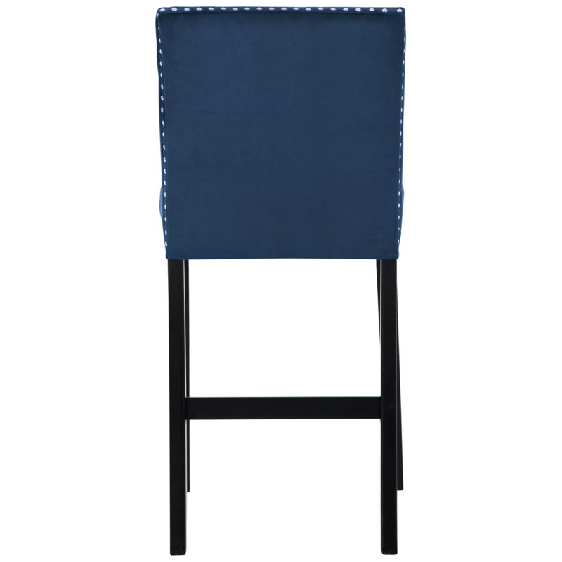 Contemporary Black and Blue Marble Counter Height Dining Set