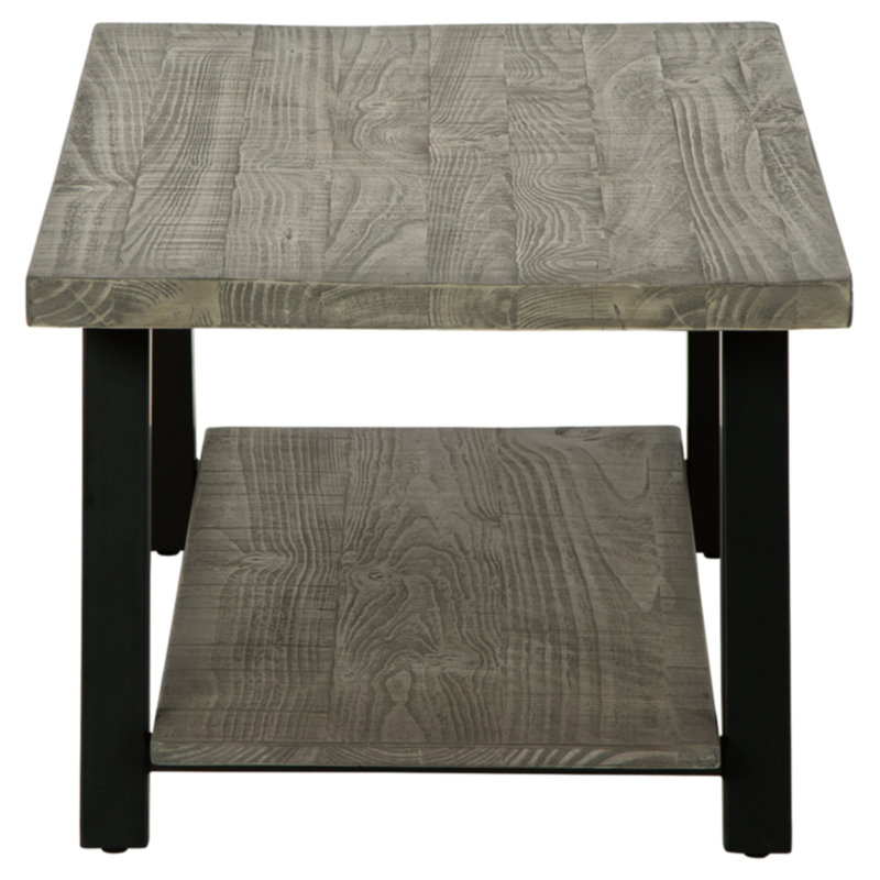 Urban Contemporary 42'' Black and Gray Wood-Metal Coffee Table