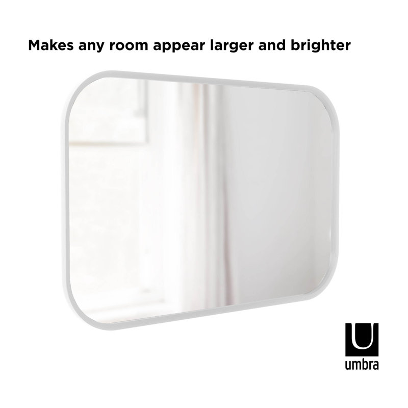 Modern Black Rubber Rim Full-Length Rectangular Mirror