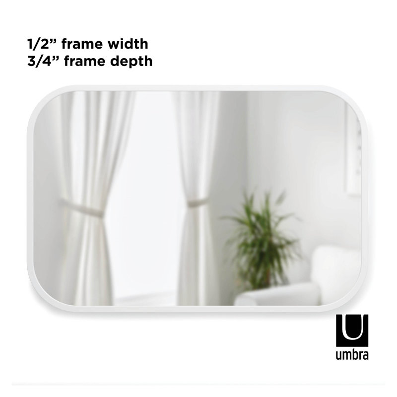 Modern Black Rubber Rim Full-Length Rectangular Mirror