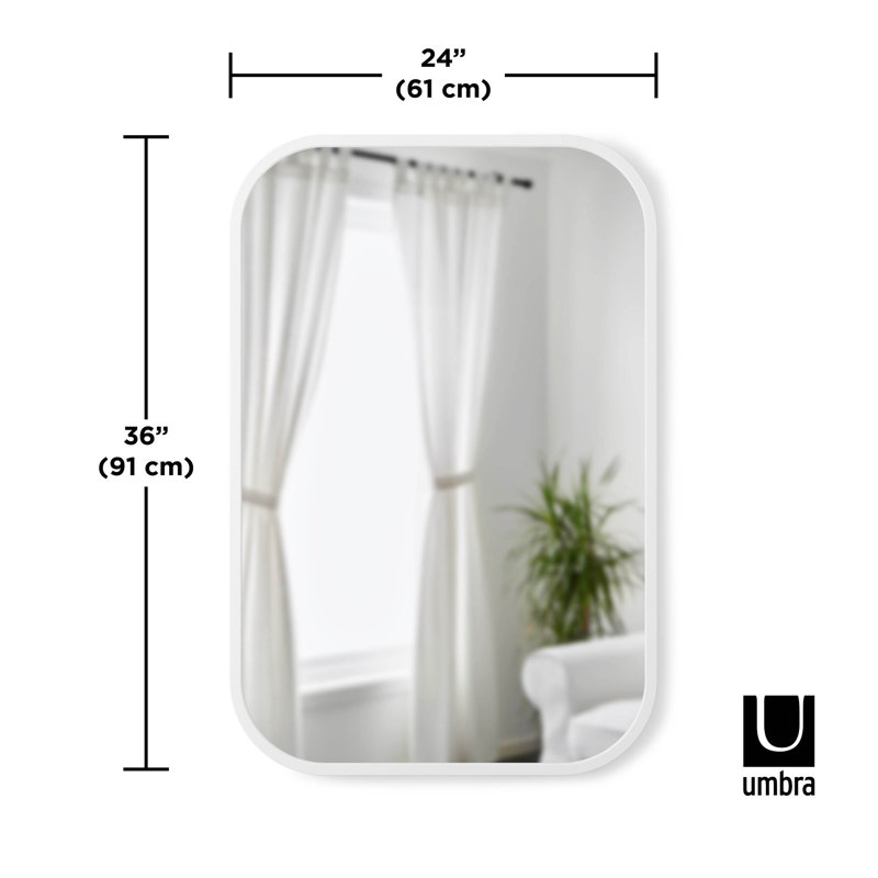 Modern Black Rubber Rim Full-Length Rectangular Mirror