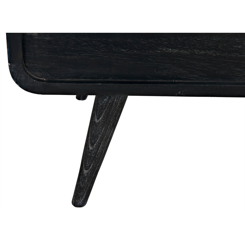 Cinder Black Mindi Wood Mid-Century Modern Accent Chest