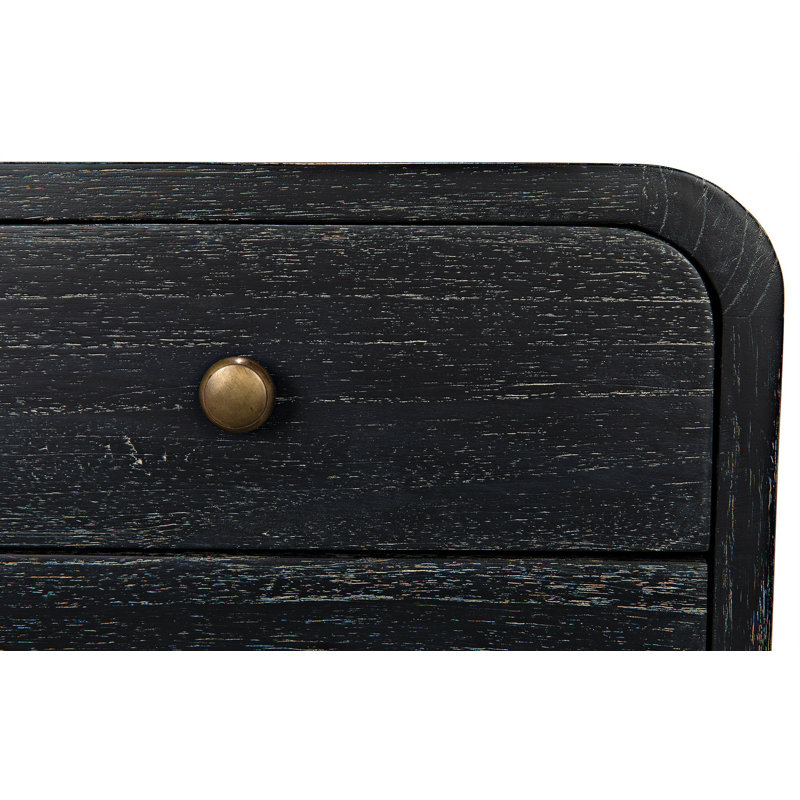 Cinder Black Mindi Wood Mid-Century Modern Accent Chest