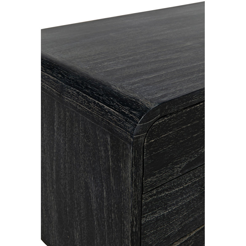 Cinder Black Mindi Wood Mid-Century Modern Accent Chest
