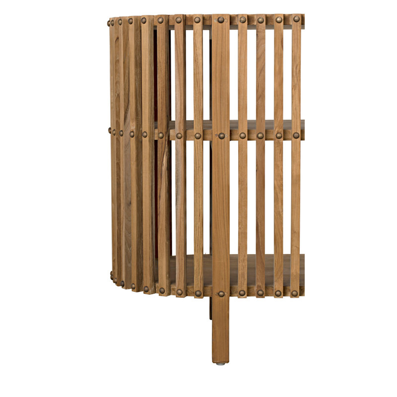 Consuela 66.5'' Oval Teak Console Table with Nailhead Detail