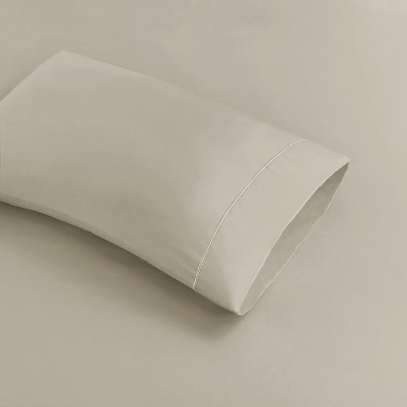 King Gray Solid Cotton Sheet Set with Baratta Hemstitch