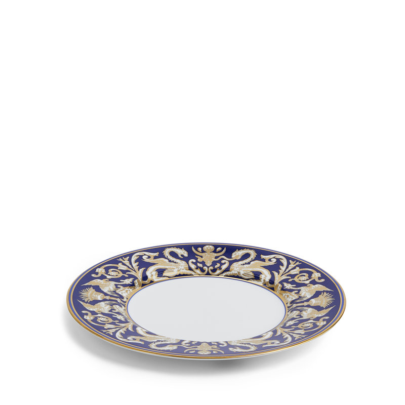 Renaissance Gold and Blue Porcelain Salad Plate 9"