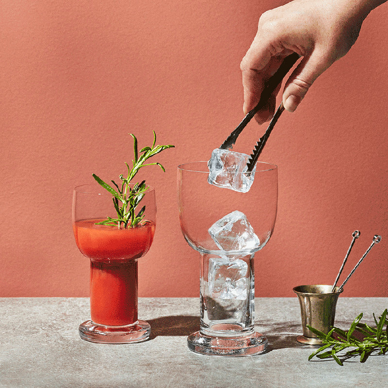 Picnic Inspired Hand-Blown Glass Drinkware Set, 320ml - Set of 2