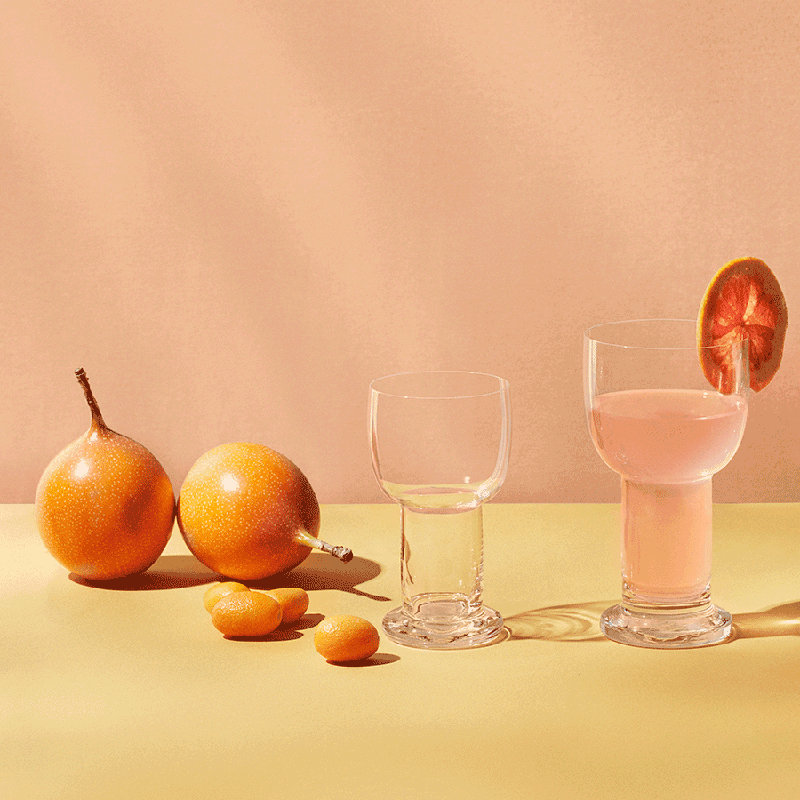 Picnic Inspired Hand-Blown Glass Drinkware Set, 320ml - Set of 2