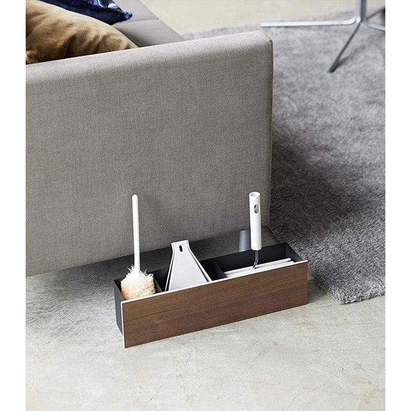 Large Walnut and Steel Desk Organizer with Dividers