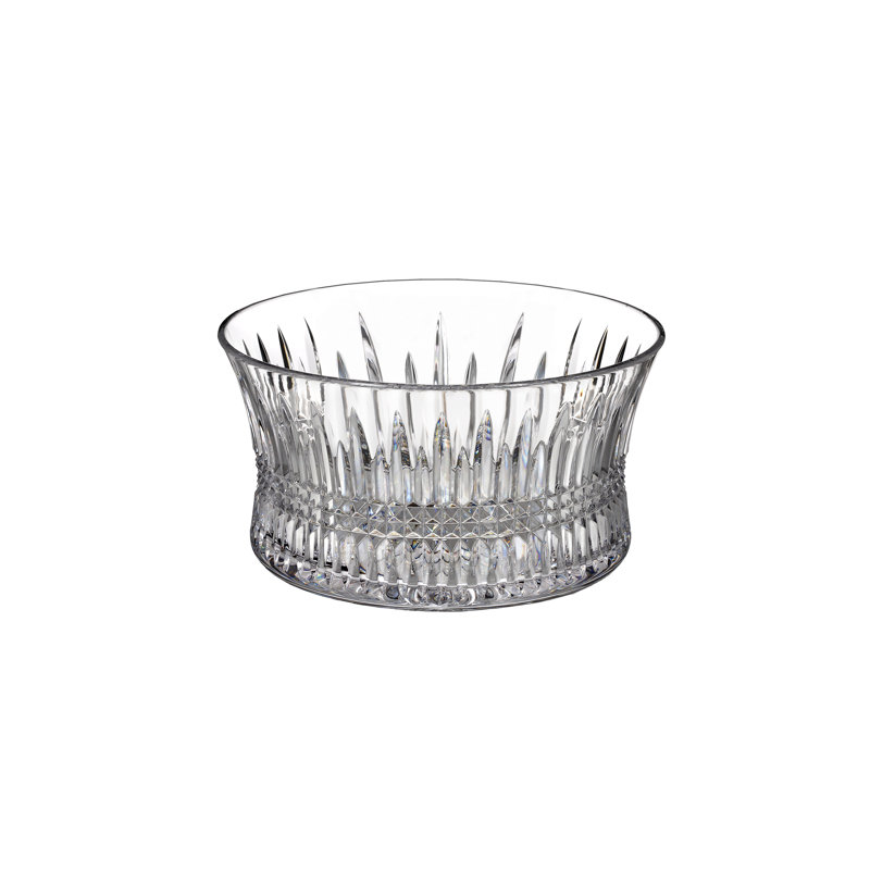 Clear Crystal Cut Round Decorative Bowl