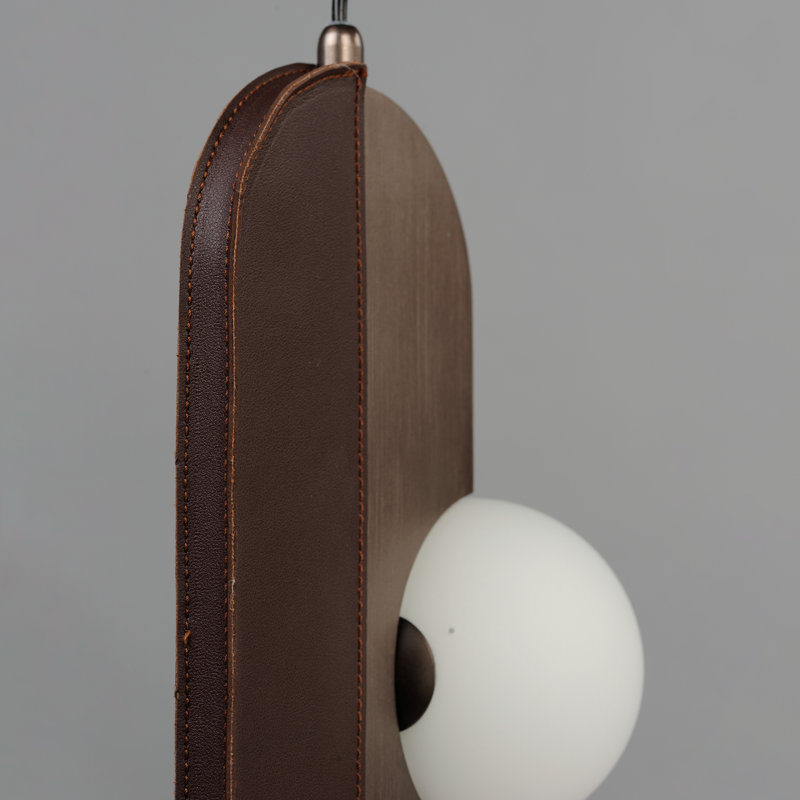 Brushed Bronze LED Pendant with White Glass Spheres