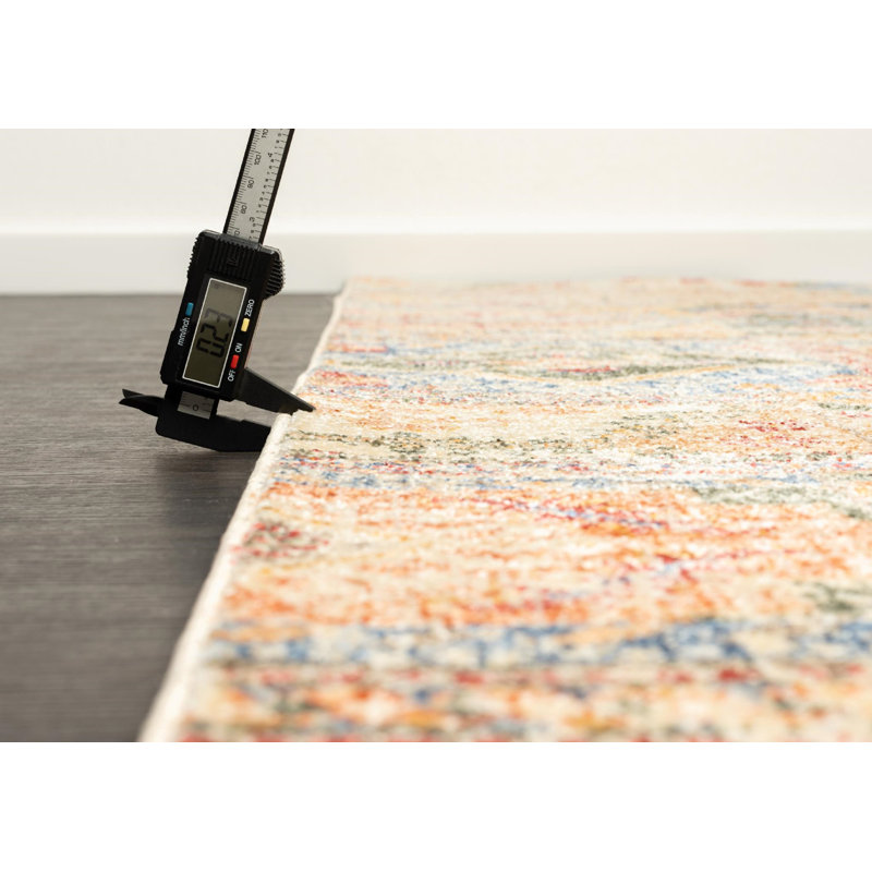 Heriz 8 x 11 Blue Abstract Synthetic Rectangular Rug