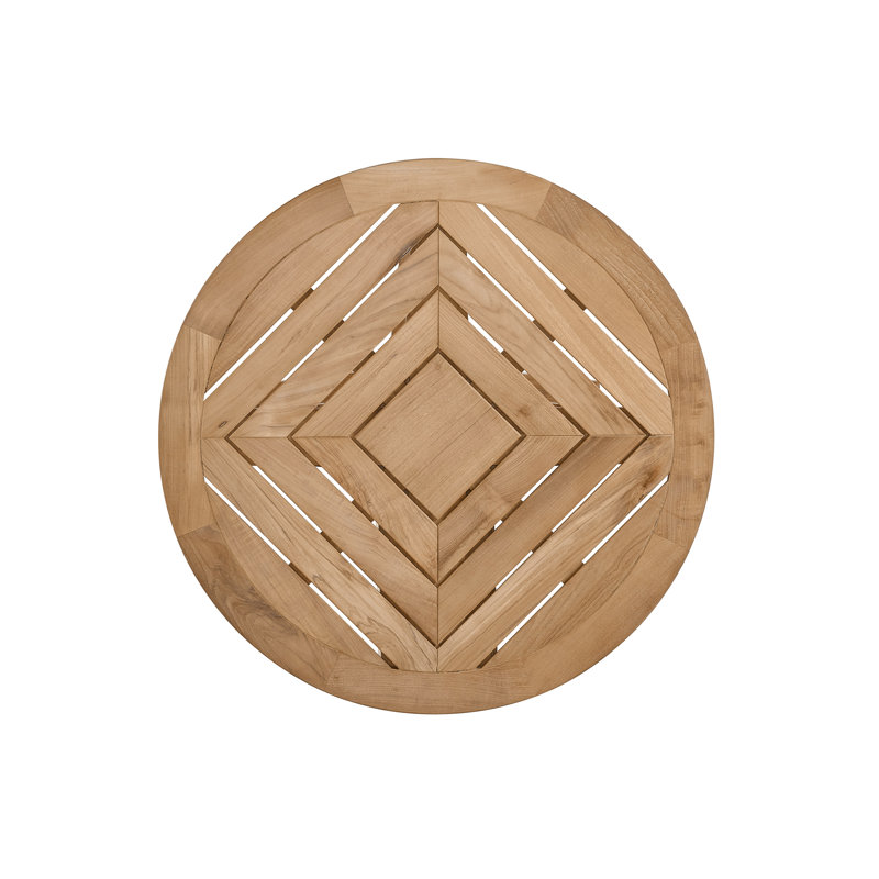 Chesapeake 38'' Round Brown Teak Outdoor Dining Table