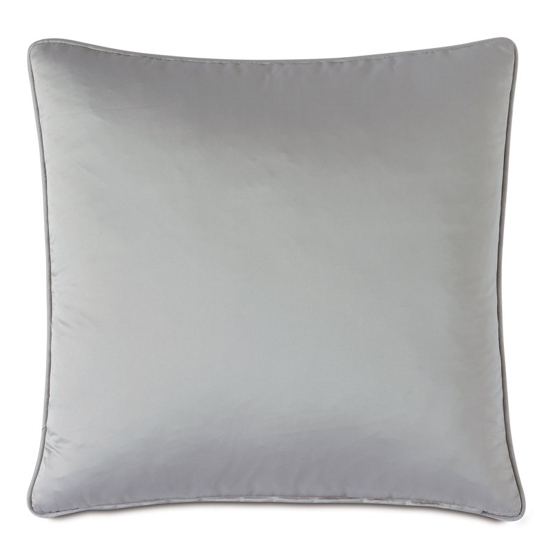 Silvio Embroidered Square Decorative Pillow with Satin Back