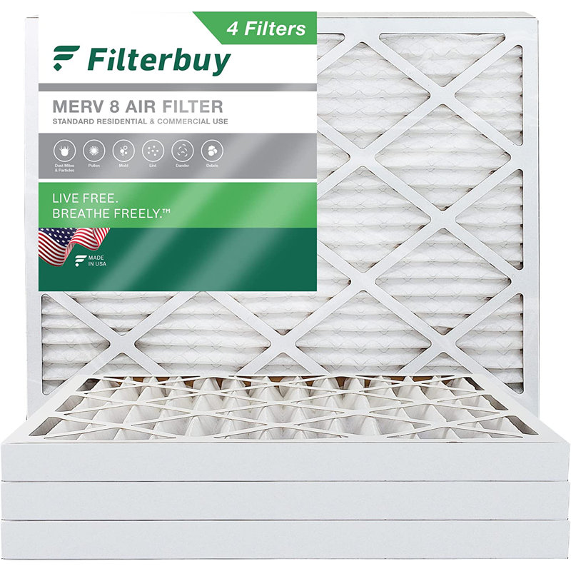 Filterbuy 16x20x2 MERV 8 Pleated HVAC Furnace Air Filters