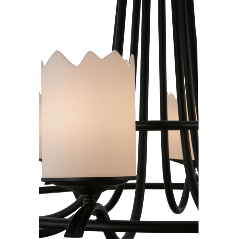 Octavia 48'' Black and White 8-Light Acrylic Chandelier