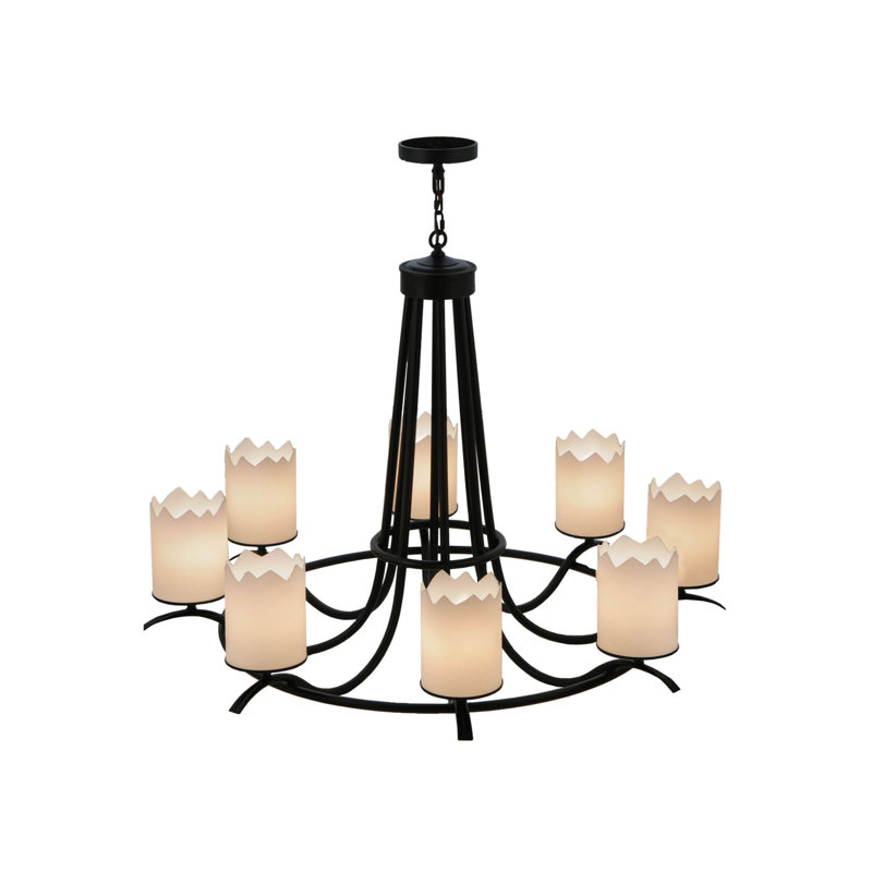 Octavia 48'' Black and White 8-Light Acrylic Chandelier