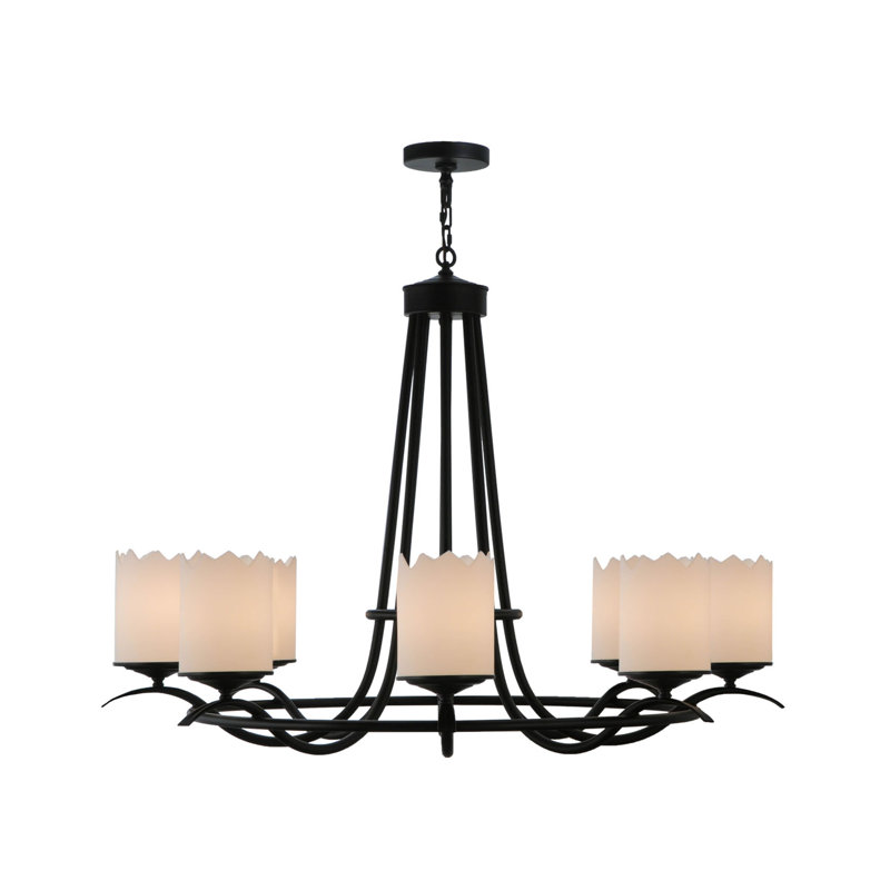 Octavia 48'' Black and White 8-Light Acrylic Chandelier