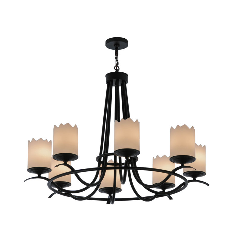 Octavia 48'' Black and White 8-Light Acrylic Chandelier