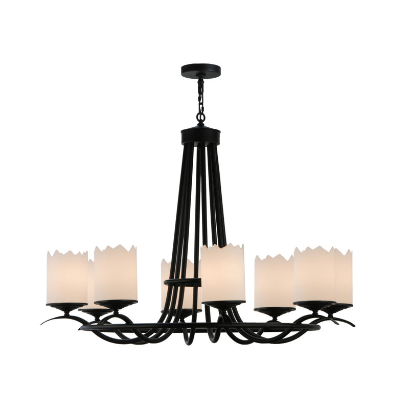 Octavia 48'' Black and White 8-Light Acrylic Chandelier