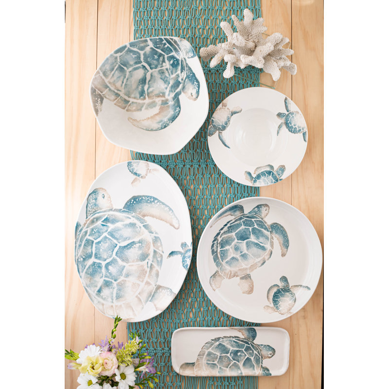 Medium Oval Ceramic Platter with Colorful Animal Print