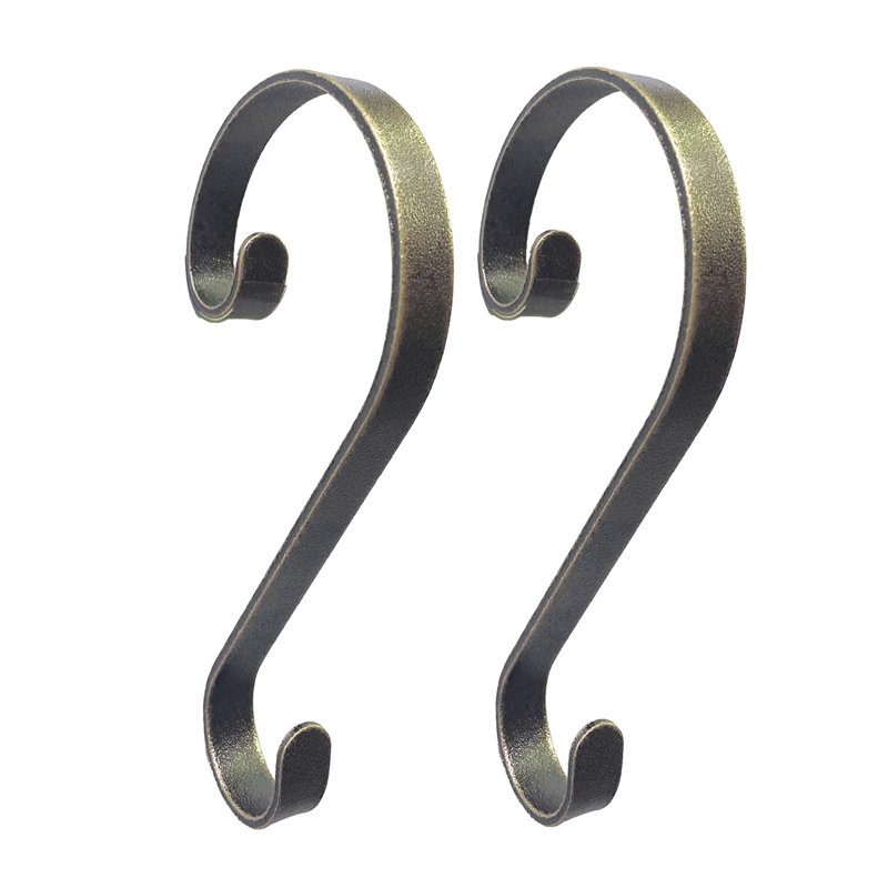 Weathered Bronze Metal Stocking Holder Set