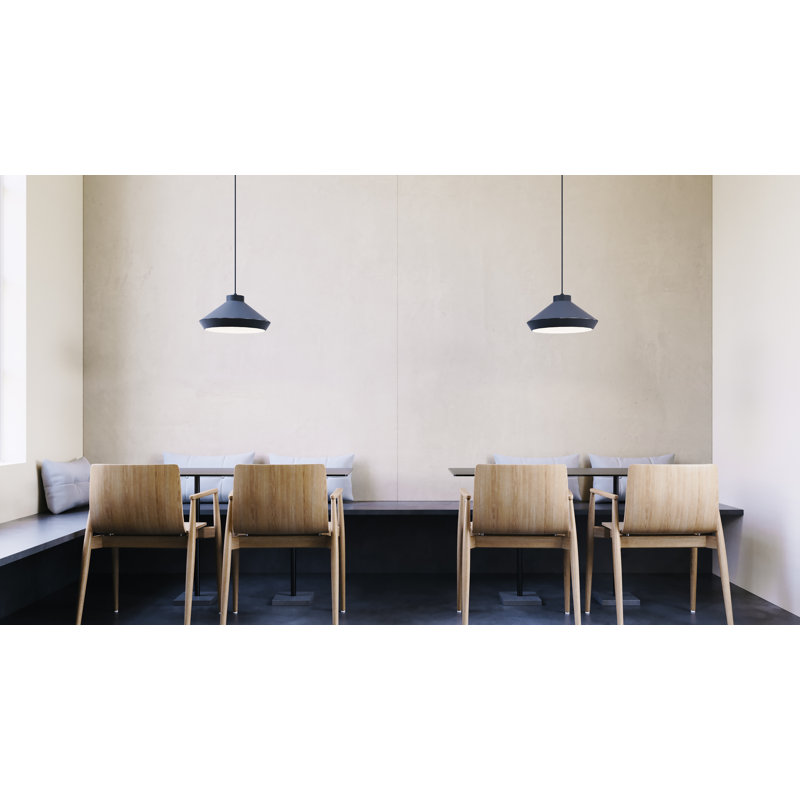 Koma 7.25" Modern LED Pendant Light in Satin Black