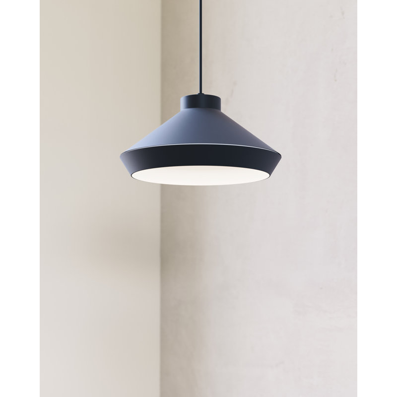 Koma 7.25" Modern LED Pendant Light in Satin Black
