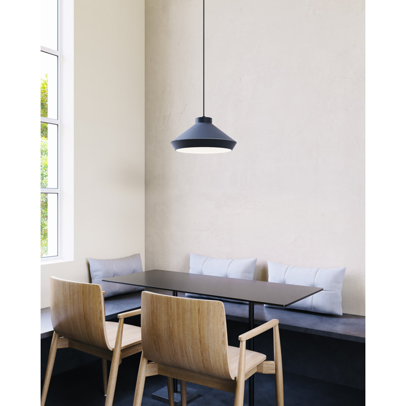 Koma 7.25" Modern LED Pendant Light in Satin Black