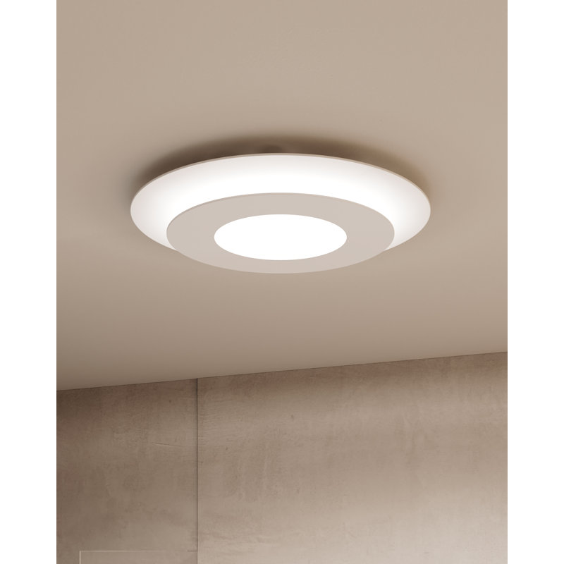 Textured White Aluminum 20" LED Flush Mount Light