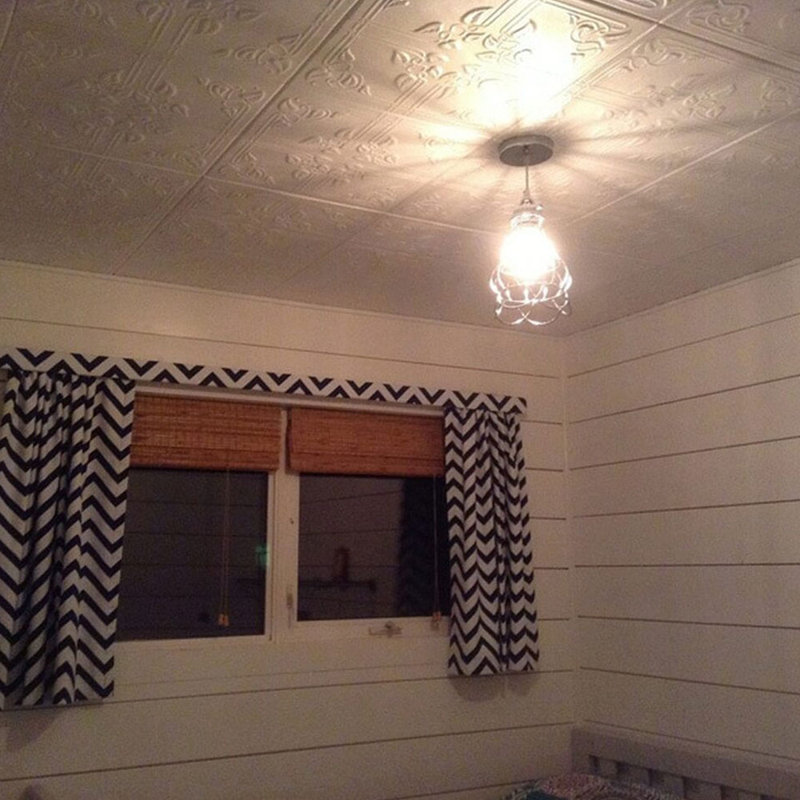 Ivy Leaves White Polystyrene Glue-up Ceiling Tile Set