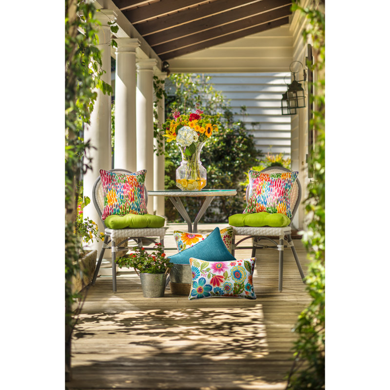 Bright Floral Multicolor Indoor/Outdoor Throw Pillow Set