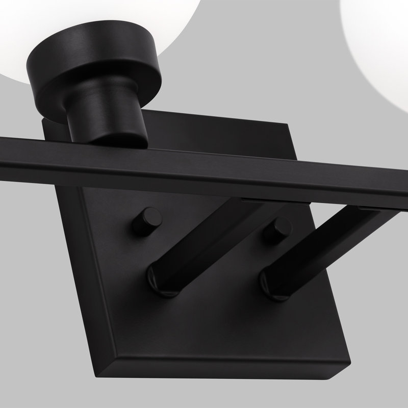 Midnight Black 4-Light Globe Vanity Fixture with Frosted Shades