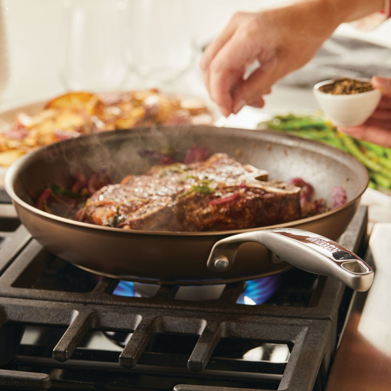 Bronze 12" Hard Anodized Nonstick Aluminum Frying Pan