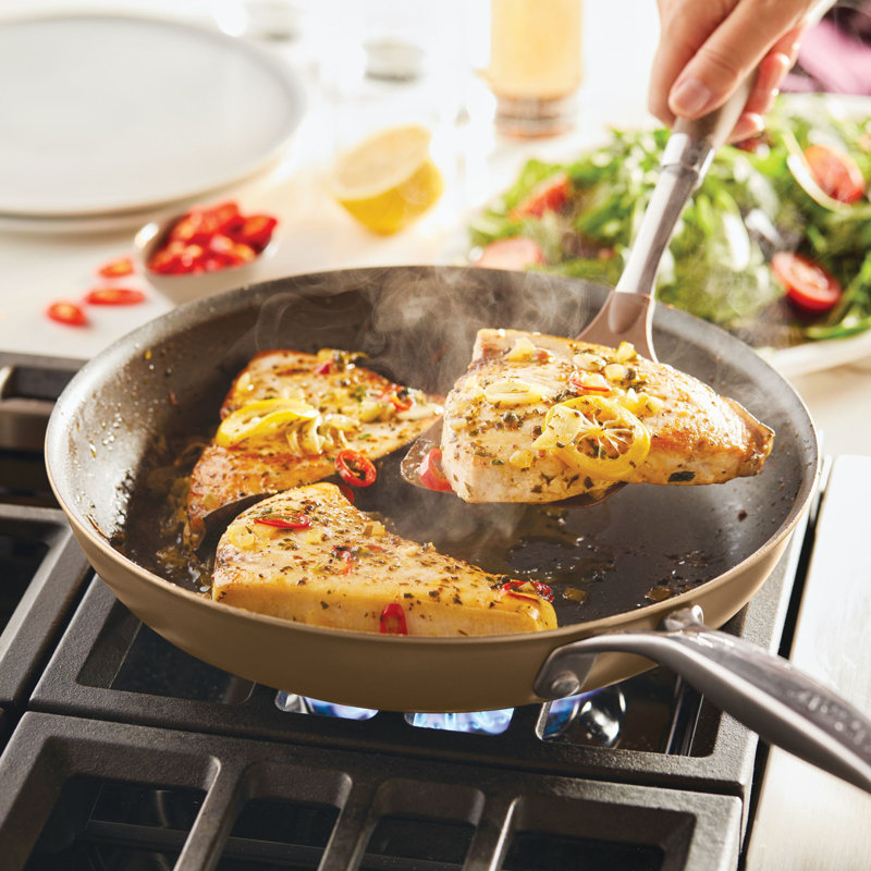 Bronze 12" Hard Anodized Nonstick Aluminum Frying Pan