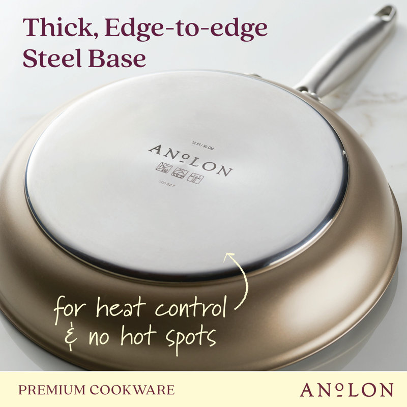 Bronze 12" Hard Anodized Nonstick Aluminum Frying Pan