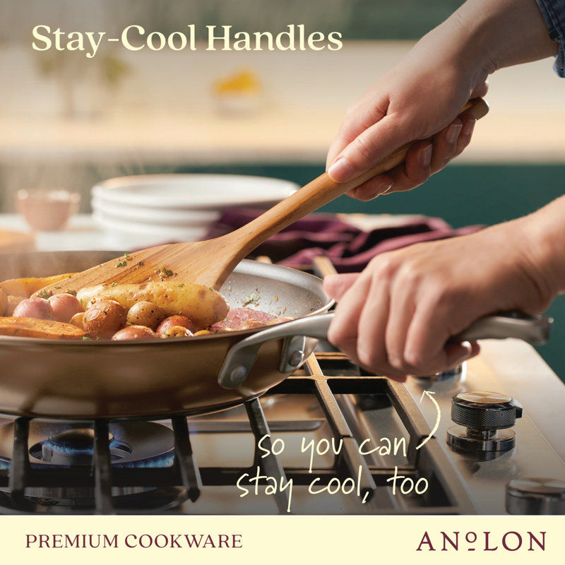 Bronze 12" Hard Anodized Nonstick Aluminum Frying Pan