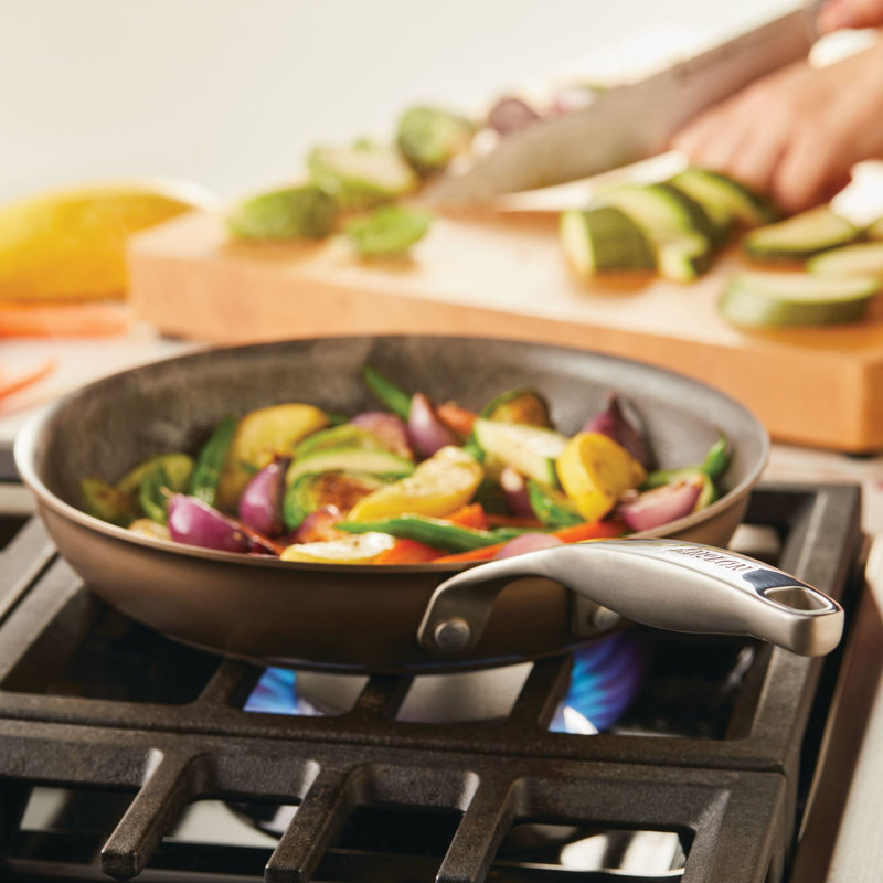 10" Bronze Aluminum Nonstick Fry Pan with Stainless Steel Handle