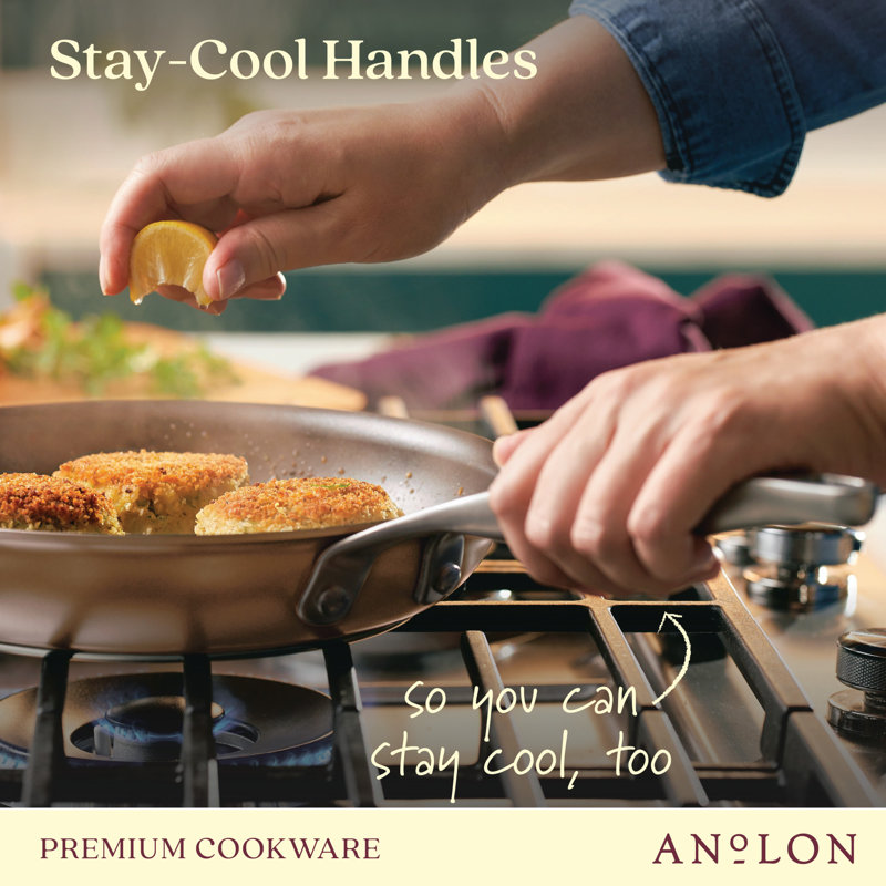 10" Bronze Aluminum Nonstick Fry Pan with Stainless Steel Handle