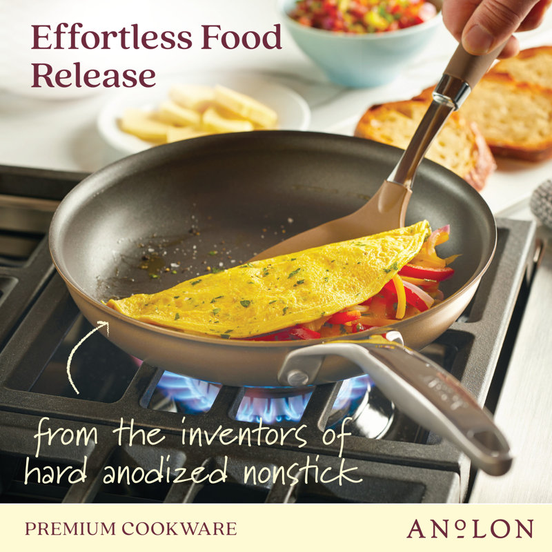 10" Bronze Aluminum Nonstick Fry Pan with Stainless Steel Handle
