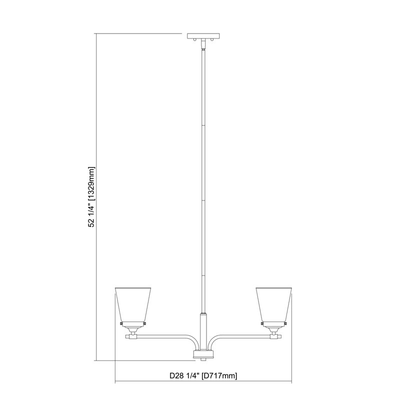 Modern Black 5-Light Chandelier with Clear Glass and Adjustable Height