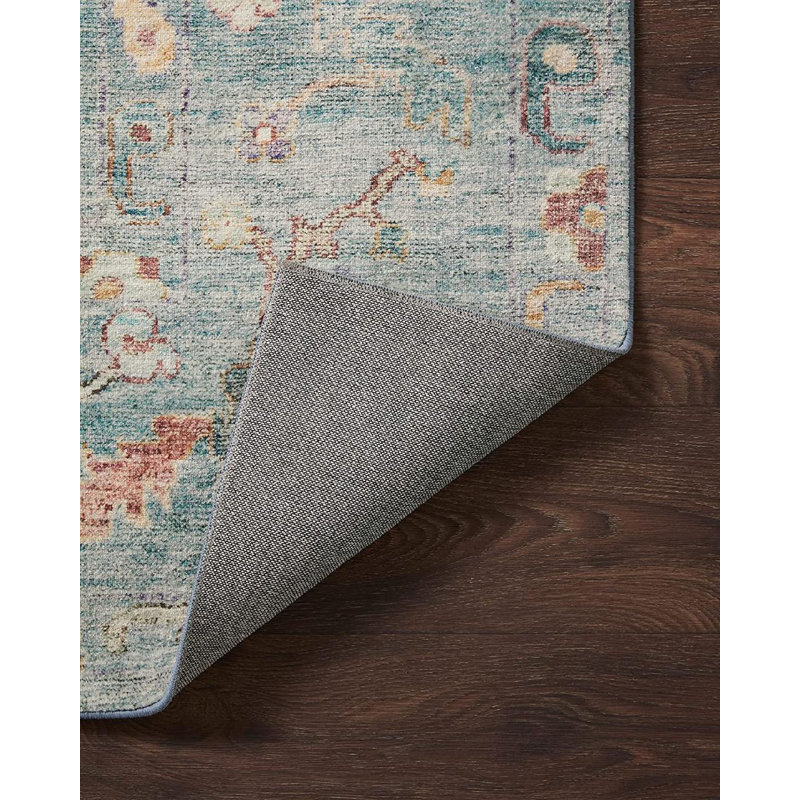Cloudscape Dream 2'x5' Blue Wool-Blend Indoor Area Rug